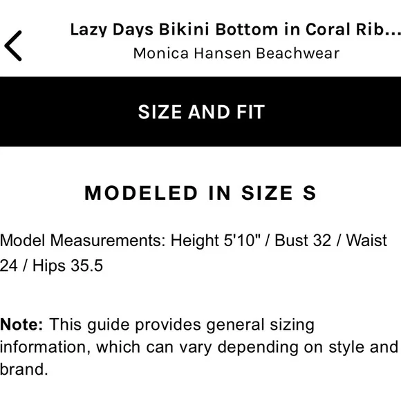 MONICA HANSEN BEACHWEAR LAZY DAYS BIKINI BOTTOMS NWT IN RIBBED CORAL - Picture 6 of 14